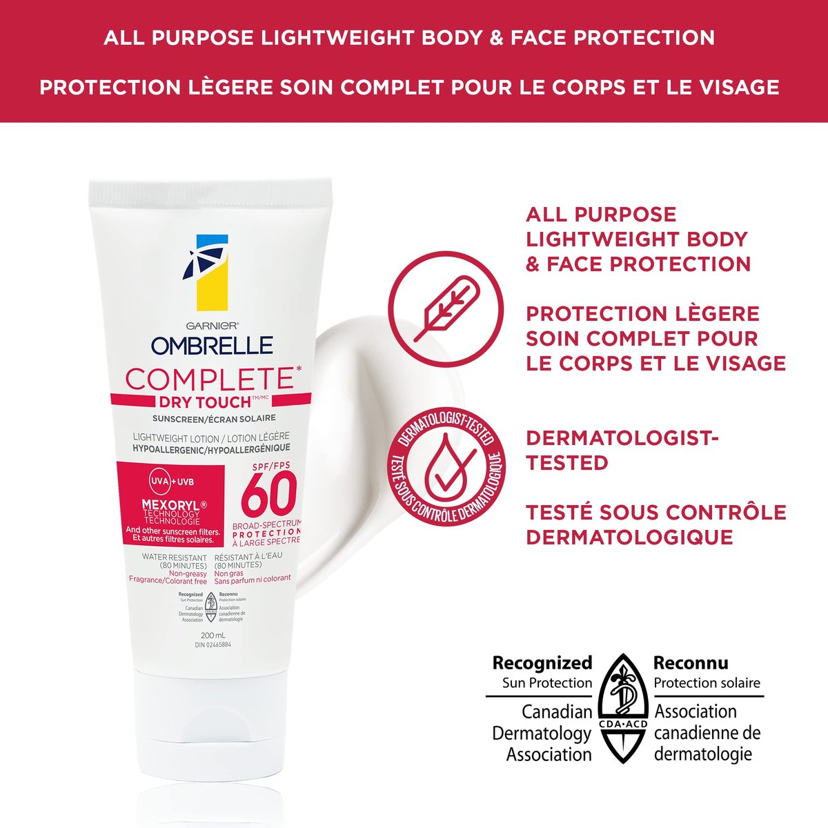 Garnier Ombrelle Complete Sensitive Advanced 60 SPF 200 mL - Face Sunscreen Avelisse