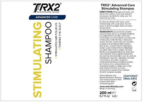 TRX2 Stimulating Shampoo – Caffeine, Biotin & Soybean for Enhanced Cleansing & Tonifying – Paraben Free, 6.7 oz - görsel 9