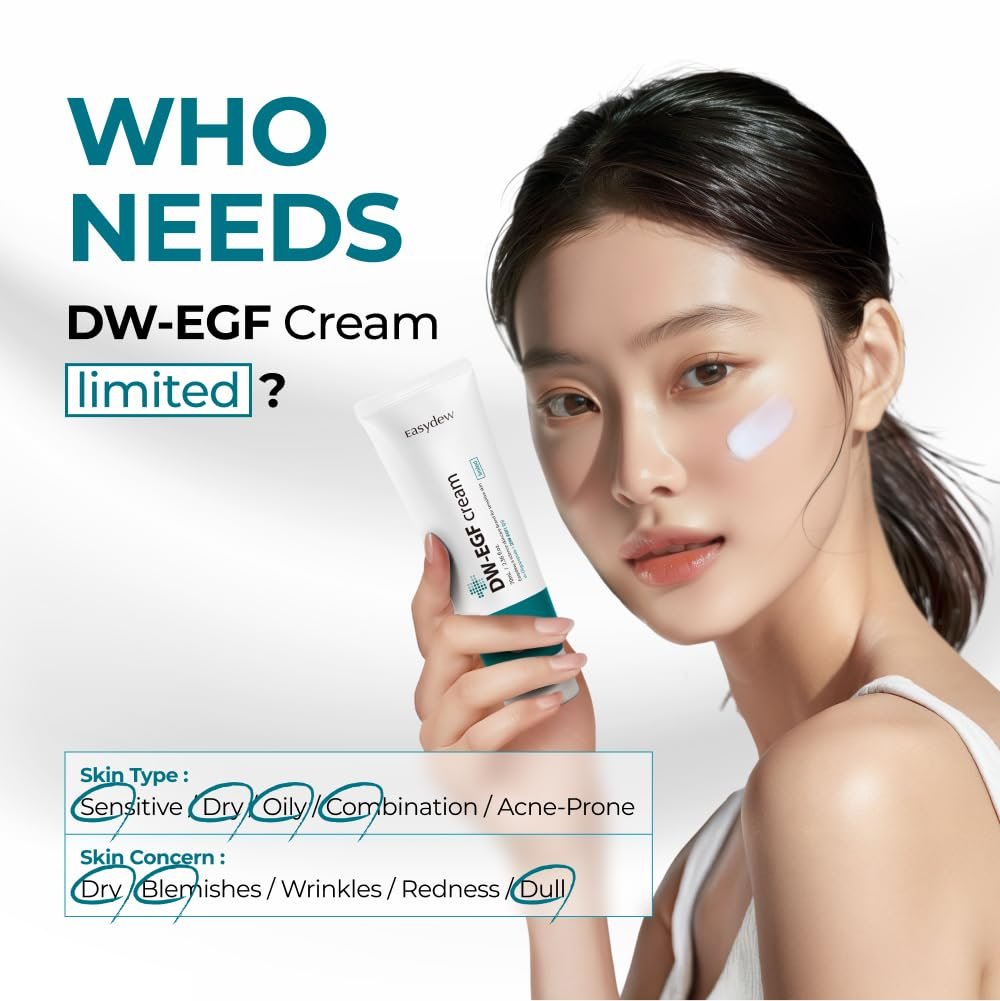 EASYDEW DW-EGF Cream Limited 2.36 oz – Anti-Aging Moisturizer with Human Epidermal Growth Factor & Hyaluronic Acid Collagen Avelisse