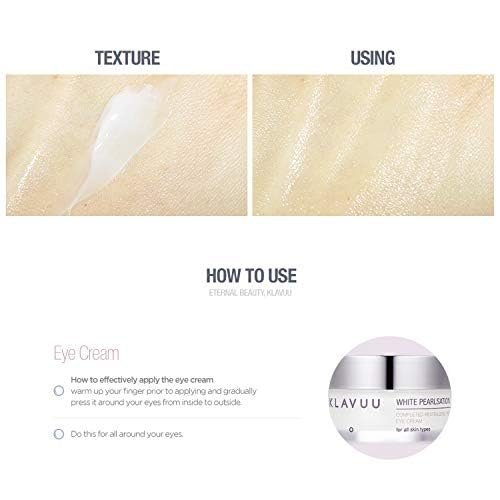 KLAVUU PEARLSATION Enriched Pearl Eye Cream – Niacinamide Anti-Aging Hydration, Dark Circles & Elasticity Treatment, Korean Skin Care (0.68 oz / 20 ml) - görsel 8