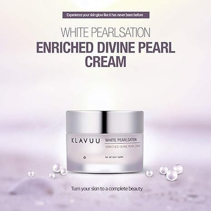 KLAVUU PEARLSATION Enriched Pearl Eye Cream – Niacinamide Anti-Aging Hydration, Dark Circles & Elasticity Treatment, Korean Skin Care (0.68 oz / 20 ml)