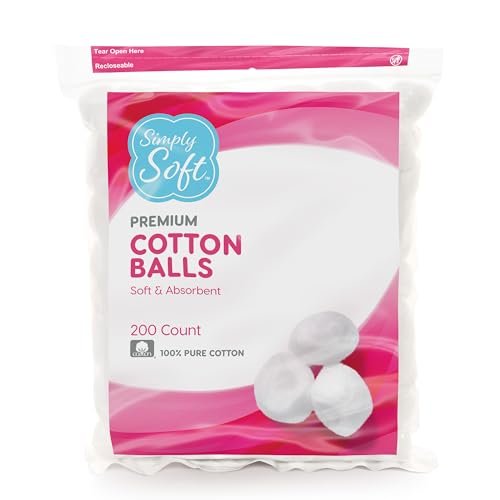 Simply Soft Premium Cotton Balls (600 Count) - 100% Pure Cotton, Large Cotton Balls for Face and Nail Polish Remover - görsel 3