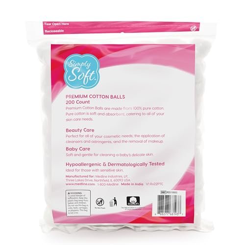 Simply Soft Premium Cotton Balls (600 Count) - 100% Pure Cotton, Large Cotton Balls for Face and Nail Polish Remover - görsel 5