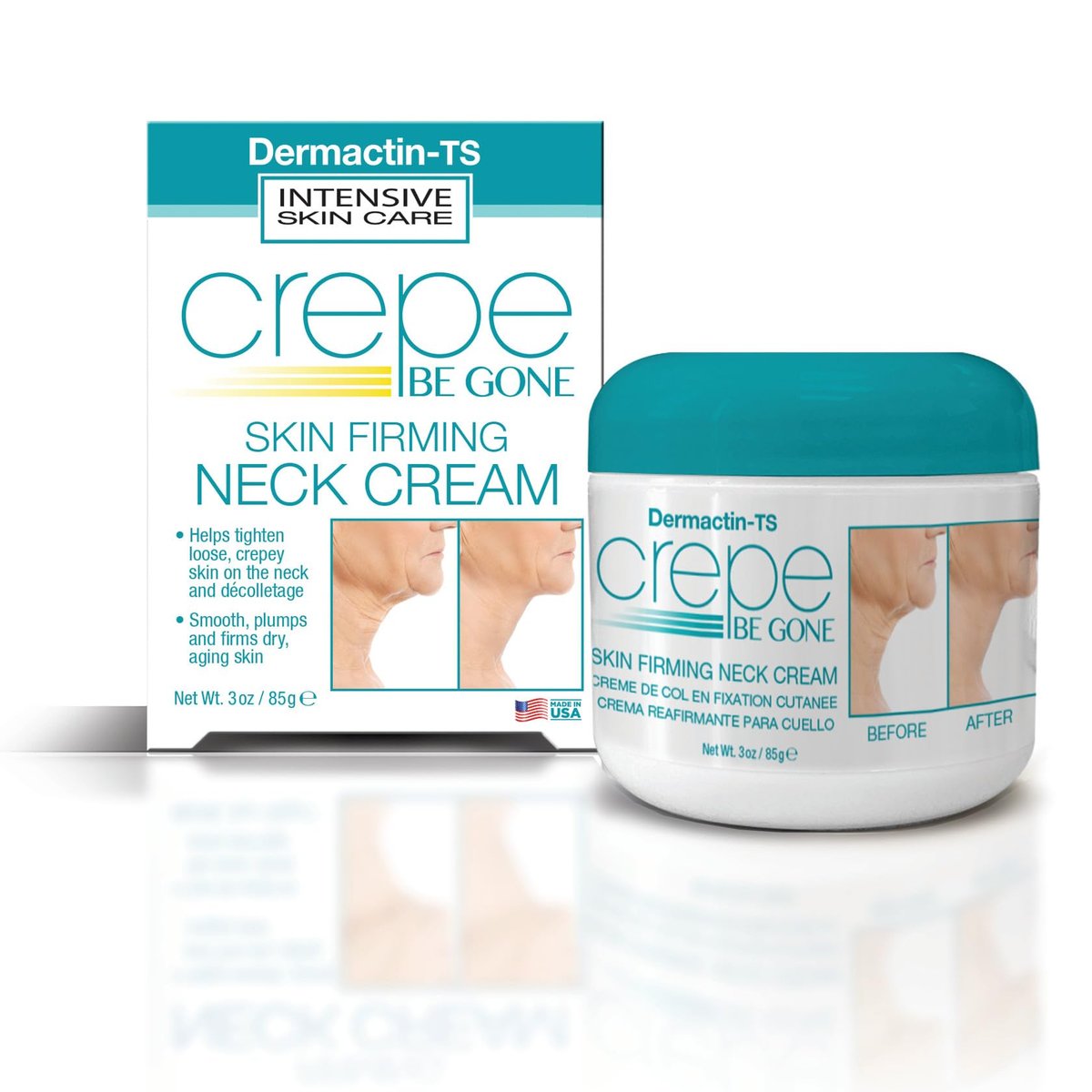 Dermactin Crepe Be Gone Firming Neck Cream – 3 oz, Anti-Aging & Hydrating Neck & Décolleté Treatment - görsel 1