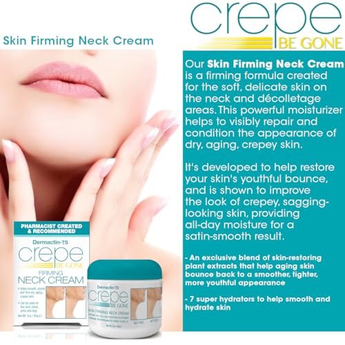 Dermactin Crepe Be Gone Firming Neck Cream – 3 oz, Anti-Aging & Hydrating Neck & Décolleté Treatment - görsel 7