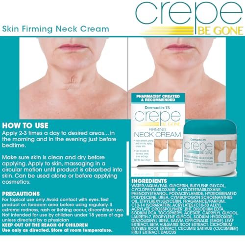 Dermactin Crepe Be Gone Firming Neck Cream – 3 oz, Anti-Aging & Hydrating Neck & Décolleté Treatment - görsel 13