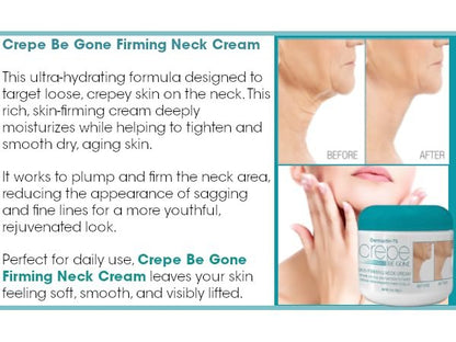 Dermactin Crepe Be Gone Firming Neck Cream – 3 oz, Anti-Aging & Hydrating Neck & Décolleté Treatment