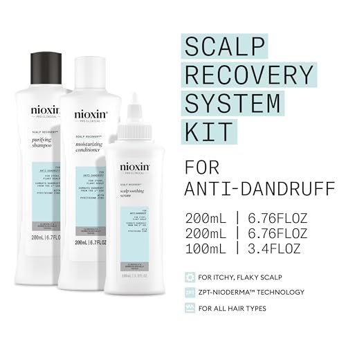 Nioxin Scalp Recovery Anti-Dandruff System Kit – Trial Size for Itchy & Flaky Scalp with Pyrithione Zinc Avelisse