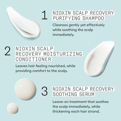 Nioxin Scalp Recovery Anti-Dandruff System Kit – Trial Size for Itchy & Flaky Scalp with Pyrithione Zinc Avelisse