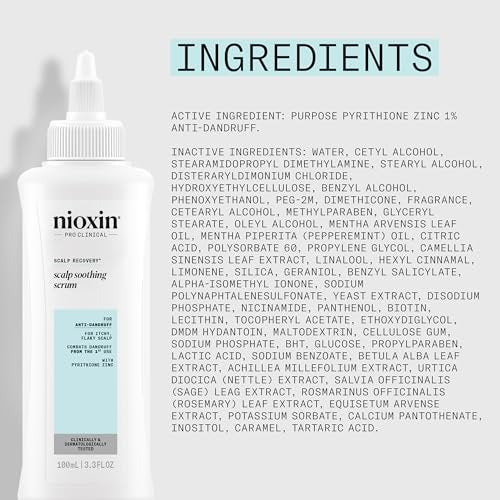 Nioxin Scalp Recovery System Scalp Soothing Serum with Pyrithione Zinc and Green Tea Extracts - 3.38 Fl Oz Avelisse
