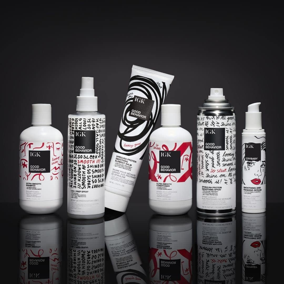 IGK Crybaby Smoothing & Finishing Serum: High Shine, Frizz Control, Lightweight, Vegan & Cruelty Free (1.5 oz) Avelisse