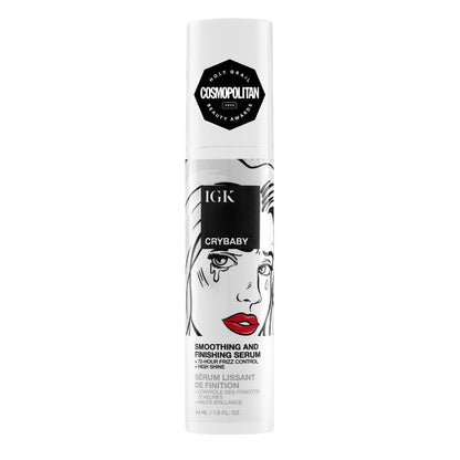 IGK Crybaby Smoothing & Finishing Serum: High Shine, Frizz Control, Lightweight, Vegan & Cruelty Free (1.5 oz) Avelisse