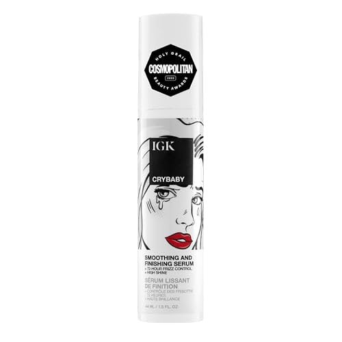 IGK Crybaby Smoothing & Finishing Serum: High Shine, Frizz Control, Lightweight, Vegan & Cruelty Free (1.5 oz) Avelisse