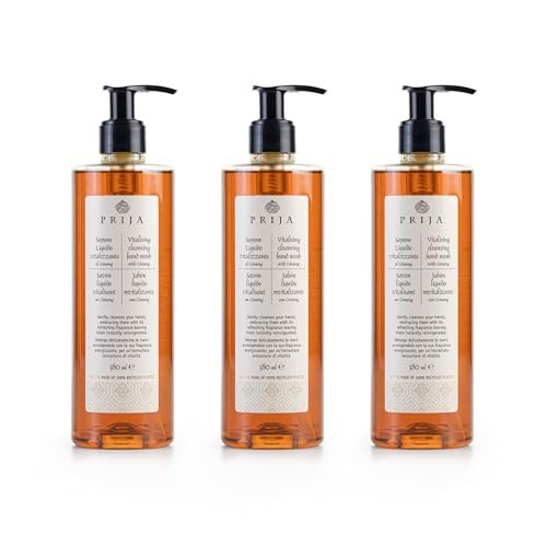 Prija Vitalising Hand Wash with Ginseng Extract, Moisturizing Liquid Hand Soap, Vegan Friendly, Energizing Fragrance, 3 x 12.85 Fl Oz - görsel 2