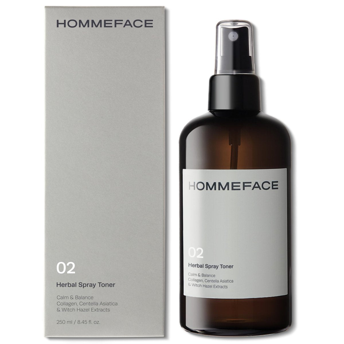HOMMEFACE Men's Herbal Spray Face Toner - Alcohol-Free Hydrating & Balancing Facial Mist with Witch Hazel, CICA Extract, Hyaluronic Acid - 8.45 fl oz Avelisse