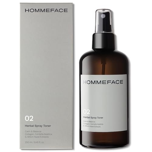 HOMMEFACE Men's Herbal Spray Face Toner - Alcohol-Free Hydrating & Balancing Facial Mist with Witch Hazel, CICA Extract, Hyaluronic Acid - 8.45 fl oz Avelisse