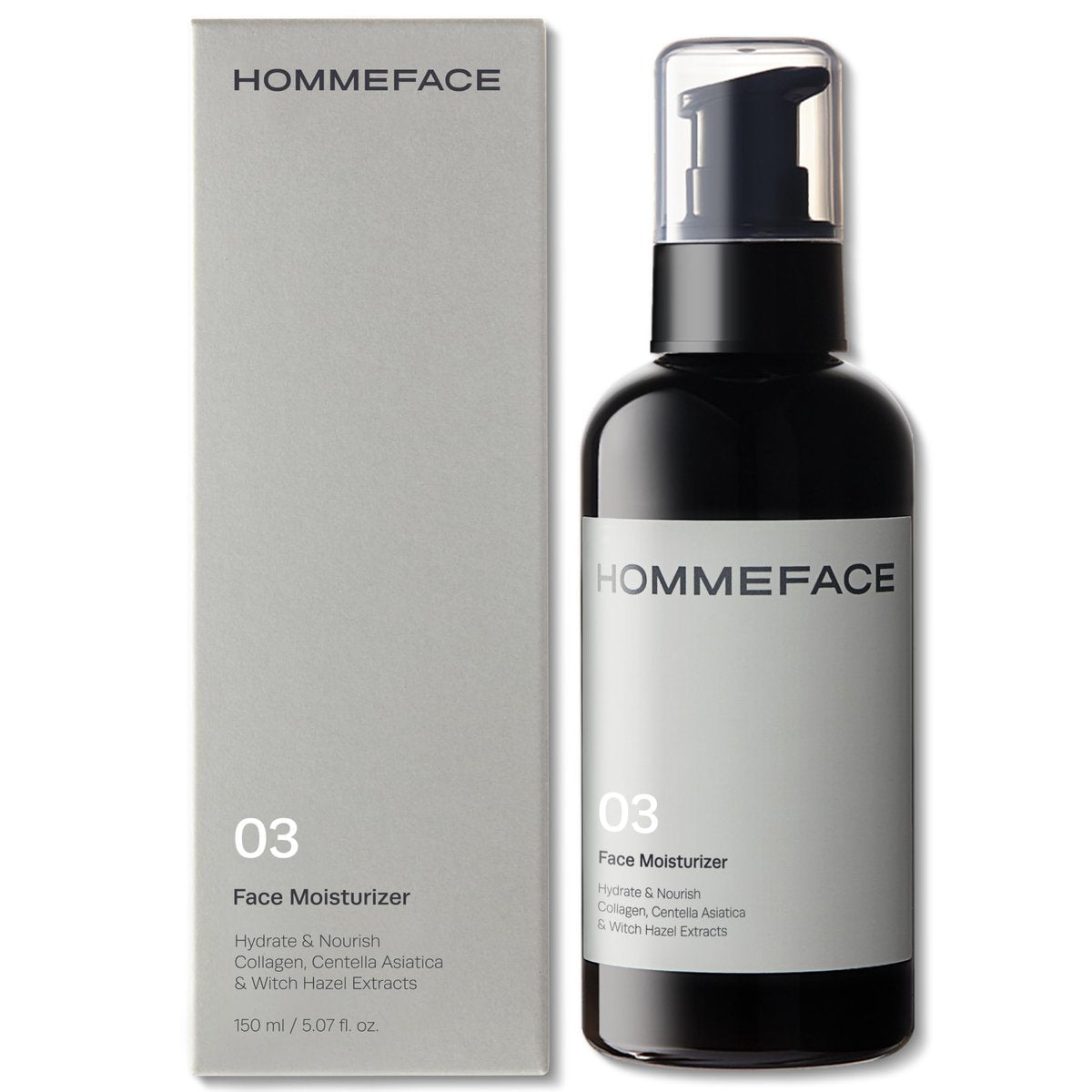 HommeFace Men's Daily Face Moisturizer - Hydrating & Nourishing Facial Lotion with Collagen, Witch Hazel & Cica Extracts (5.07 fl. oz.) Avelisse