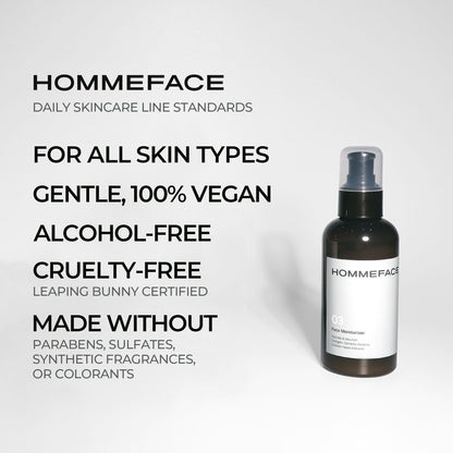 HommeFace Men's Daily Face Moisturizer - Hydrating & Nourishing Facial Lotion with Collagen, Witch Hazel & Cica Extracts (5.07 fl. oz.) Avelisse