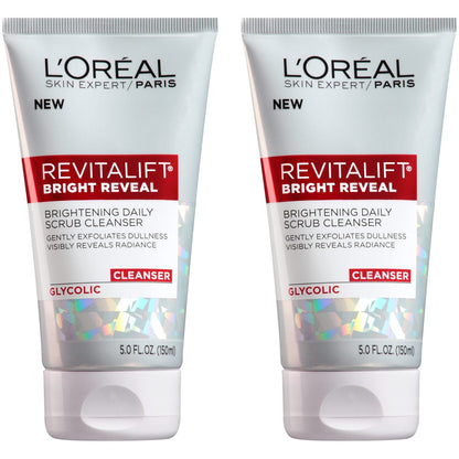 L'Oreal Paris Revitalift Bright Reveal Anti-Aging Facial Cleanser with Glycolic Acid, 5 fl. oz (Pack of 2)