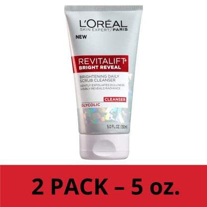 L'Oreal Paris Revitalift Bright Reveal Anti-Aging Facial Cleanser with Glycolic Acid, 5 fl. oz (Pack of 2)