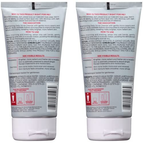 L'Oreal Paris Revitalift Bright Reveal Anti-Aging Facial Cleanser with Glycolic Acid, 5 fl. oz (Pack of 2) - görsel 16
