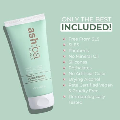 Ashba Botanics Leave-in Conditioner Frizzy Hair Fixer - Moisturizing Hair Cream for Dry & Dehydrated Hair with Rosemary Extracts - 8 Fl Oz