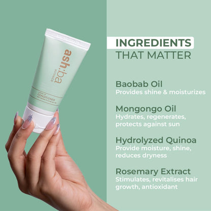Ashba Botanics Leave-in Conditioner Frizzy Hair Fixer - Moisturizing Hair Cream for Dry & Dehydrated Hair with Rosemary Extracts - 8 Fl Oz