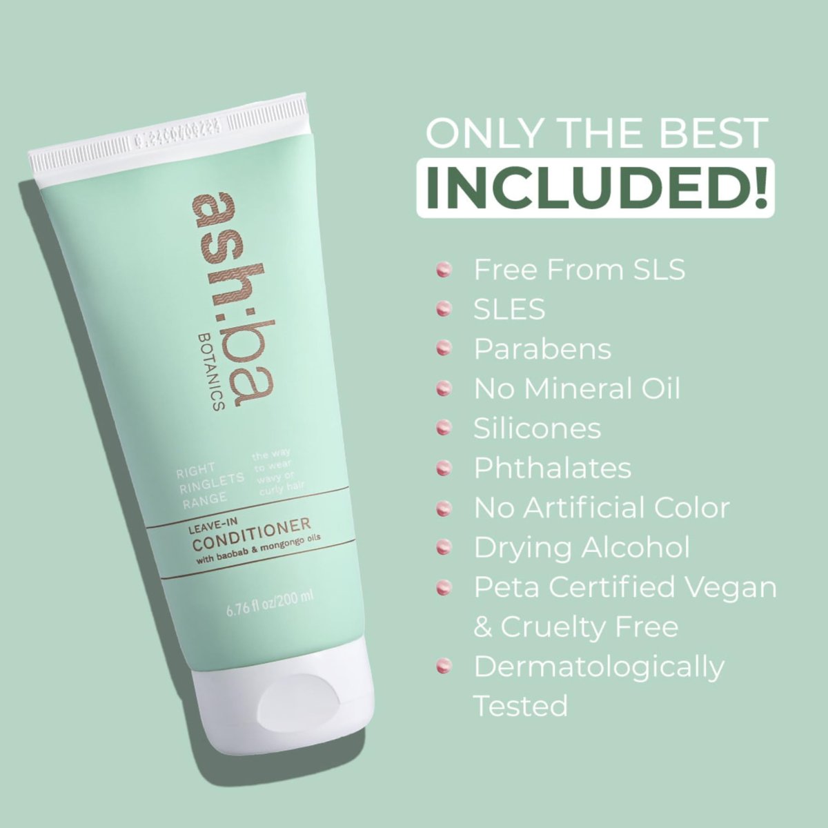 Ashba Botanics Leave-in Conditioner Frizzy Hair Fixer - Moisturizing Hair Cream for Dry & Dehydrated Hair with Rosemary Extracts - 8 Fl Oz - görsel 7