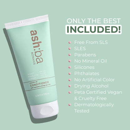 Ashba Botanics Leave-in Conditioner Frizzy Hair Fixer - Moisturizing Hair Cream for Dry & Dehydrated Hair with Rosemary Extracts - 8 Fl Oz
