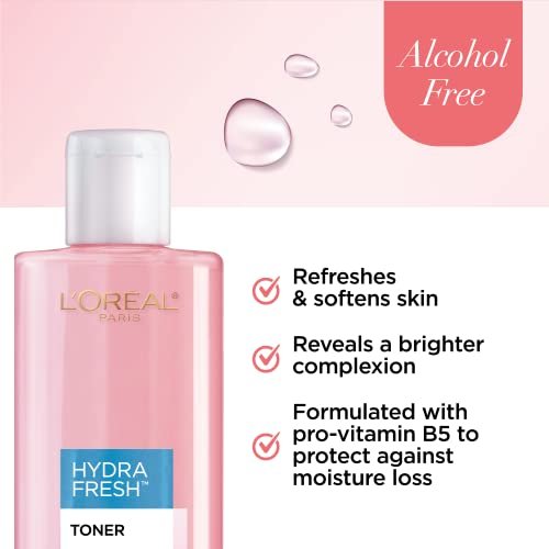 L'Oreal Paris Skincare HydraFresh Toner - Face Toner with Pro-Vitamin B5 for Smooth, Bright Complexion - 2 Pack, 8.5 Fl Oz Each - görsel 6