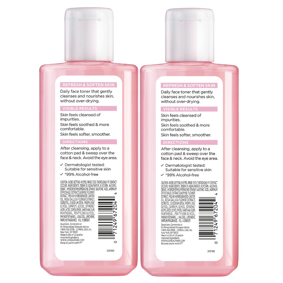 L'Oreal Paris Skincare HydraFresh Toner - Face Toner with Pro-Vitamin B5 for Smooth, Bright Complexion - 2 Pack, 8.5 Fl Oz Each - görsel 15