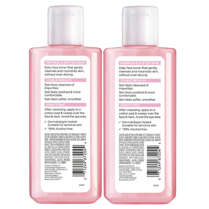 L'Oreal Paris Skincare HydraFresh Toner - Face Toner with Pro-Vitamin B5 for Smooth, Bright Complexion - 2 Pack, 8.5 Fl Oz Each