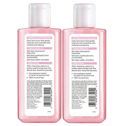 L'Oreal Paris Skincare HydraFresh Toner - Face Toner with Pro-Vitamin B5 for Smooth, Bright Complexion - 2 Pack, 8.5 Fl Oz Each
