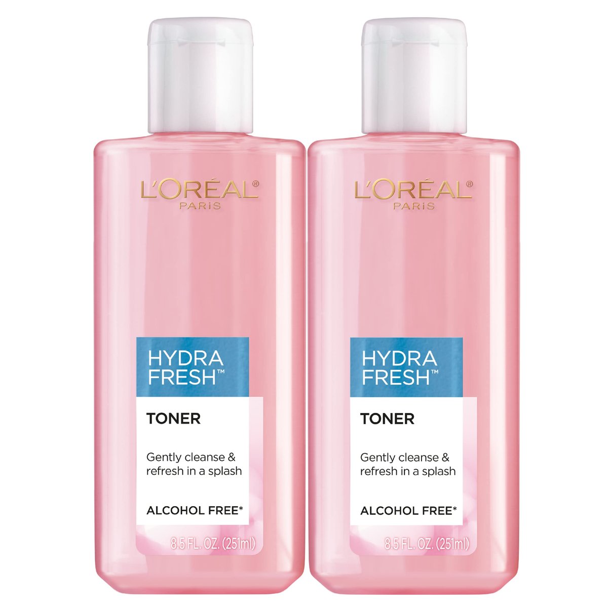 L'Oreal Paris Skincare HydraFresh Toner - Face Toner with Pro-Vitamin B5 for Smooth, Bright Complexion - 2 Pack, 8.5 Fl Oz Each - görsel 1