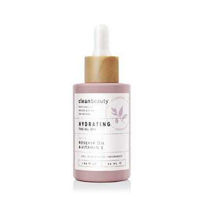 Clean Beauty Hydrating Rose Petal Facial Oil with Rosehip Oil & Vitamin E - Reduce Fine Lines & Dark Spots, Moisturize & Nourish (1.83 fl oz) Avelisse