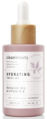 Clean Beauty Hydrating Rose Petal Facial Oil with Rosehip Oil & Vitamin E - Reduce Fine Lines & Dark Spots, Moisturize & Nourish (1.83 fl oz) Avelisse