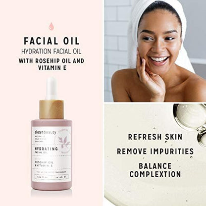 Clean Beauty Hydrating Rose Petal Facial Oil with Rosehip Oil & Vitamin E - Reduce Fine Lines & Dark Spots, Moisturize & Nourish (1.83 fl oz) Avelisse