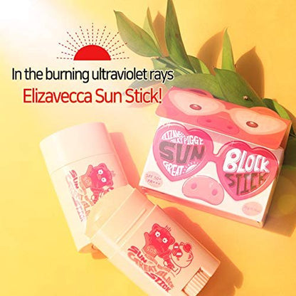Elizavecca Milky Piggy Great Block Stick SPF 50+ PA+++ - Facial Sunscreen Stick for Face, 0.78 oz