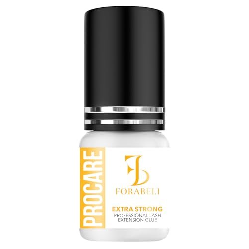 Forabeli Pro Care Eyelash Extension Glue - Professional Lash Adhesive, Fast Drying 1-2 Seconds, Up to 8 Weeks Retention, Black 5ml Avelisse