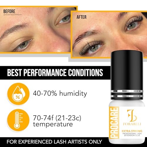 Forabeli Pro Care Eyelash Extension Glue - Professional Lash Adhesive, Fast Drying 1-2 Seconds, Up to 8 Weeks Retention, Black 5ml Avelisse