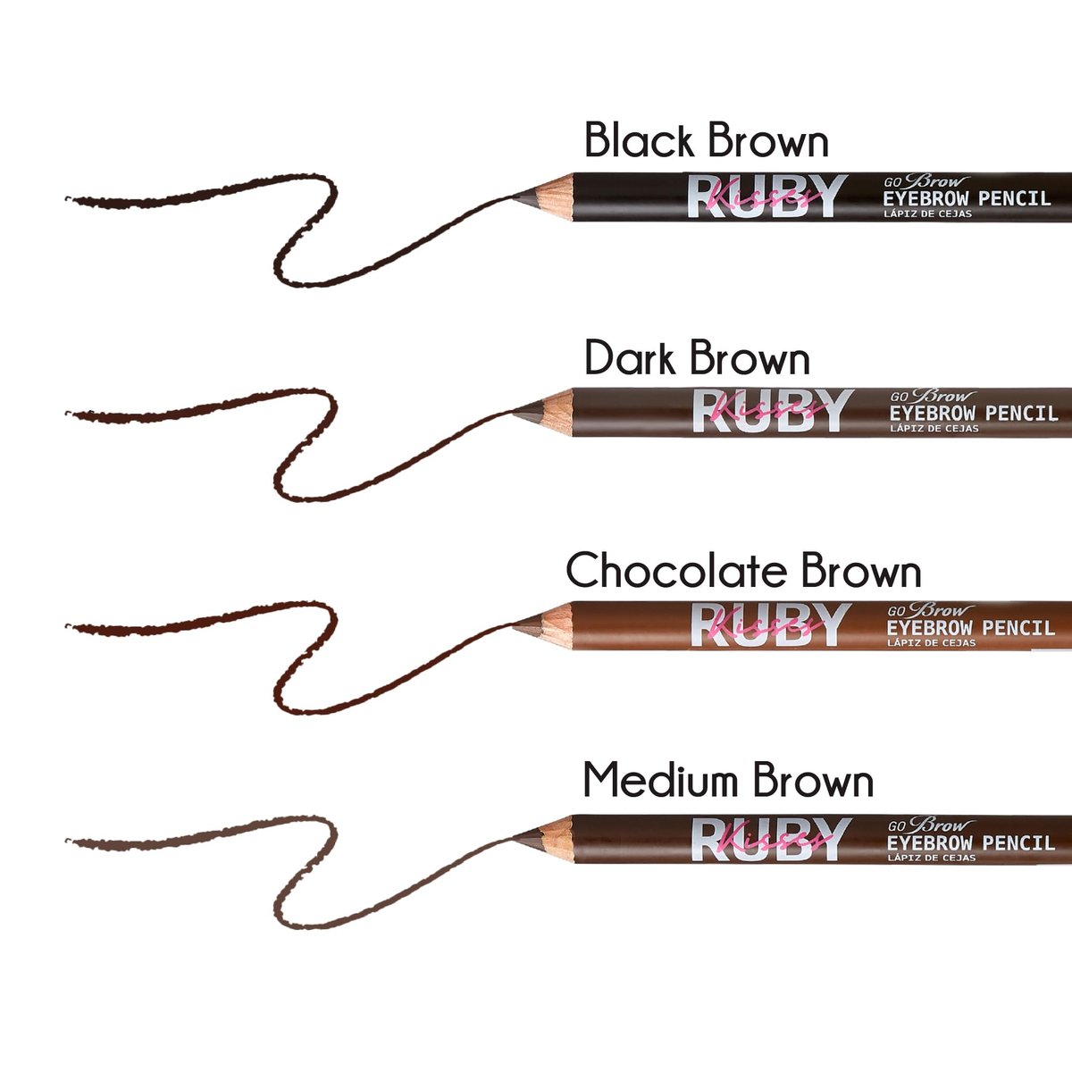 Ruby Kisses GoBrow Eyebrow Pencil - Sharpenable, Longwear, Natural-Looking Brows - 3 Pack (Black Brown) - görsel 13