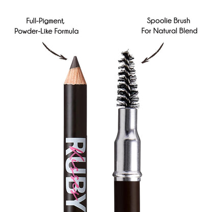 Ruby Kisses GoBrow Eyebrow Pencil - Sharpenable, Longwear, Natural-Looking Brows - 3 Pack (Black Brown)