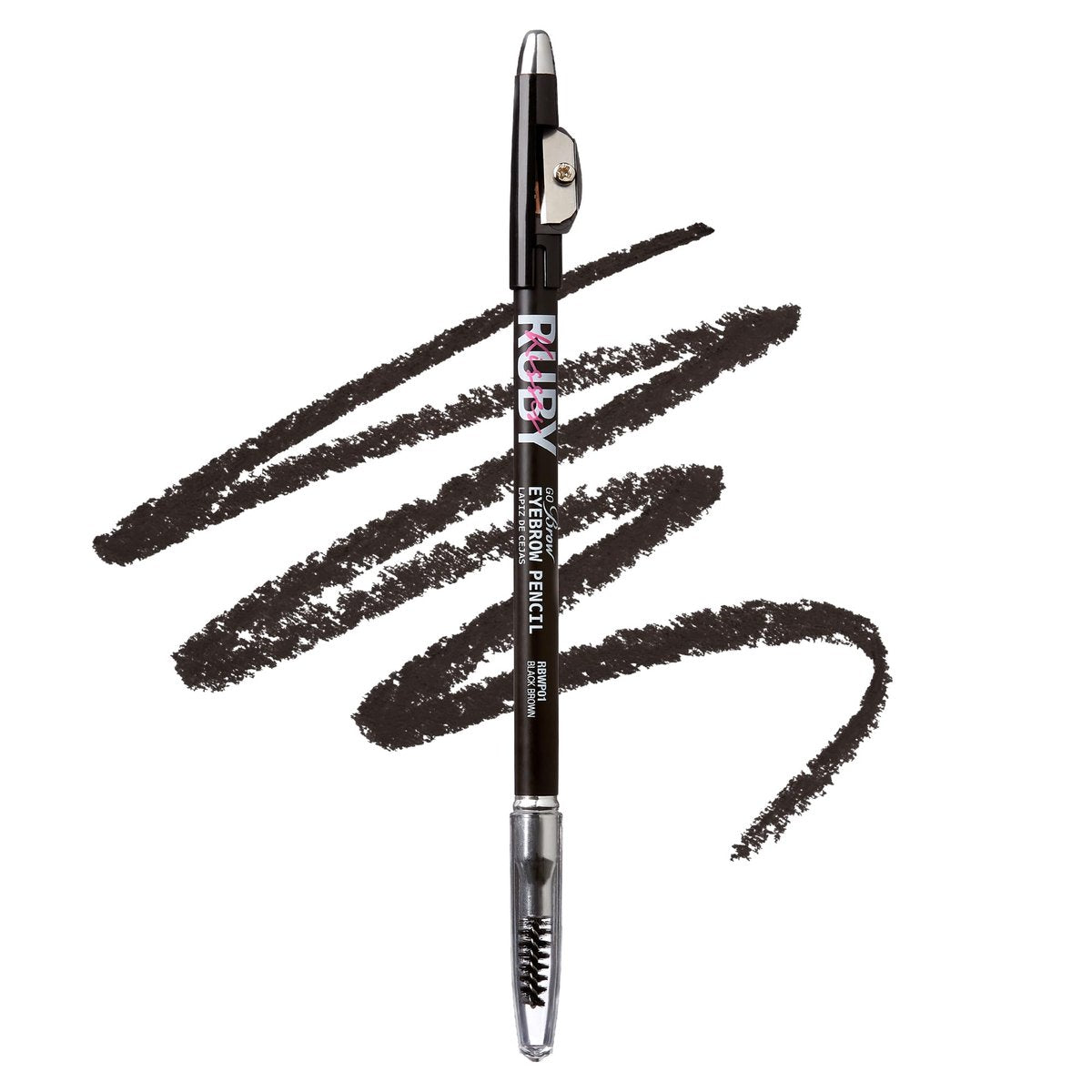 Ruby Kisses GoBrow Eyebrow Pencil - Sharpenable, Longwear, Natural-Looking Brows - 3 Pack (Black Brown) - görsel 5