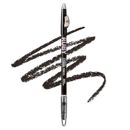 Ruby Kisses GoBrow Eyebrow Pencil - Sharpenable, Longwear, Natural-Looking Brows - 3 Pack (Black Brown)