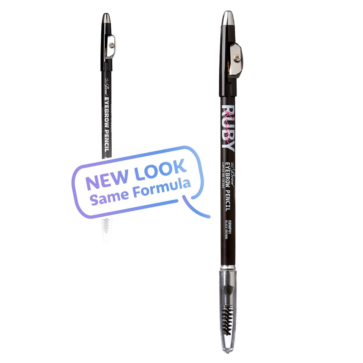 Ruby Kisses GoBrow Eyebrow Pencil - Sharpenable, Longwear, Natural-Looking Brows - 3 Pack (Black Brown) - görsel 3