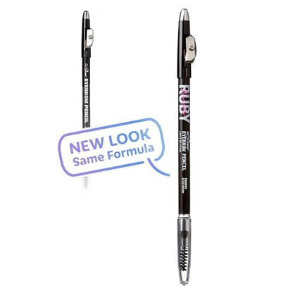 Ruby Kisses GoBrow Eyebrow Pencil - Sharpenable, Longwear, Natural-Looking Brows - 3 Pack (Black Brown)
