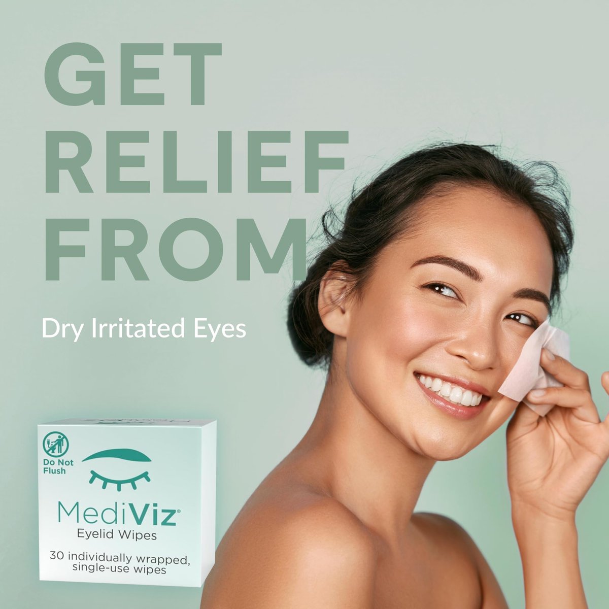 MEDIVIZ Eyelid Cleanser Wipes - 30 Single-Use Towelettes - Gentle, Hypoallergenic Eyelid Wipes for Soothing Itchy Eyes, Removing Debris & Eye Makeup Avelisse
