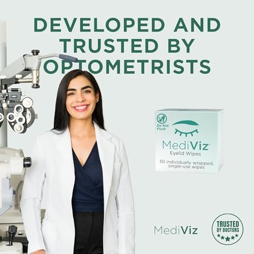 MEDIVIZ Eyelid Cleanser Wipes - 30 Single-Use Towelettes - Gentle, Hypoallergenic Eyelid Wipes for Soothing Itchy Eyes, Removing Debris & Eye Makeup Avelisse