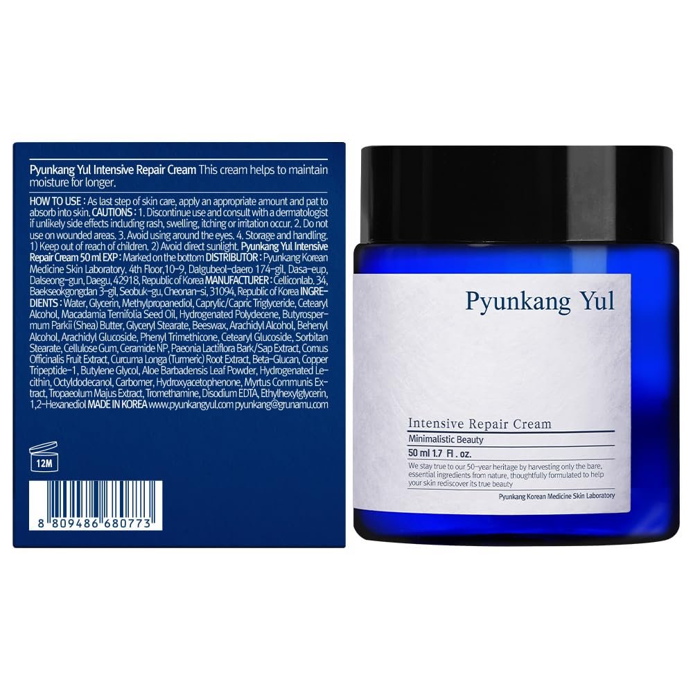 Pyunkang Yul Intensive Repair Cream - Ceramide Moisturizer for Dry Skin with Shea Butter & Macadamia Oil, 1.7 Fl. Oz Avelisse