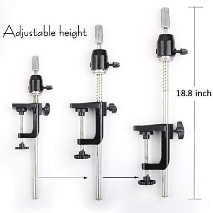 ZQIAN BEAUTY Adjustable C-Clamp Wig Stand – Metal Mannequin Head Holder for Styling & Display Avelisse